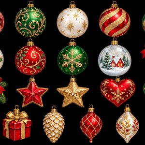 Christmas baubles clip art