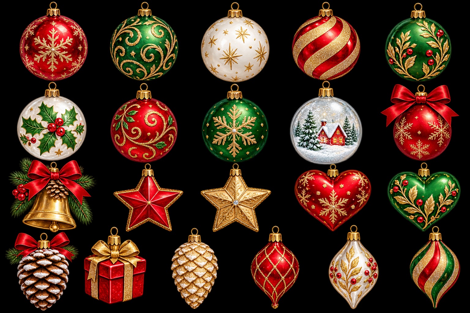 Christmas baubles clip art